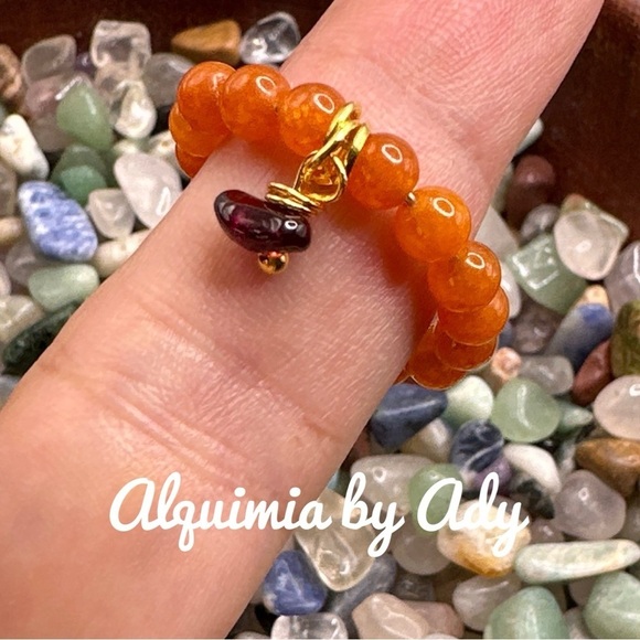 Alquimia by Ady Orange Beaded Ring - Picture 2 of 3